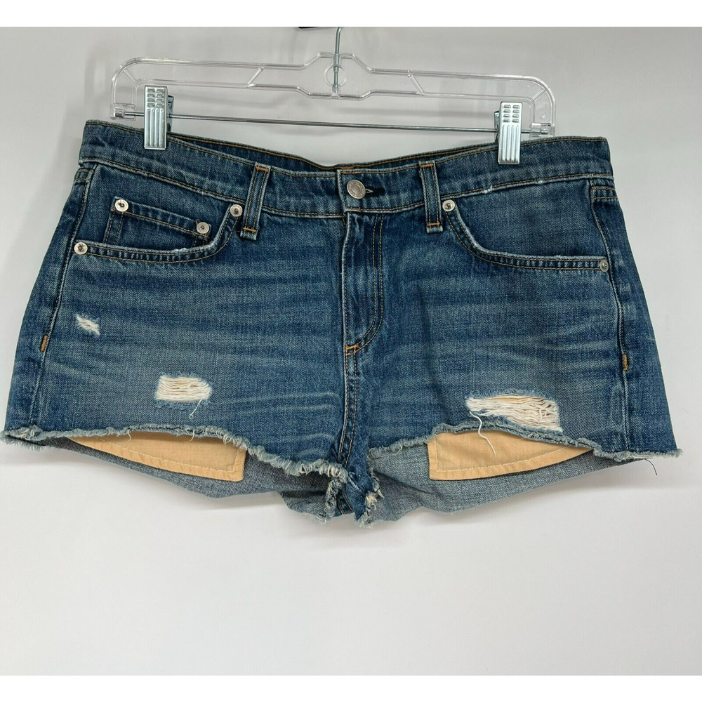 Women’s Distressed Denim Shorts - Blue
